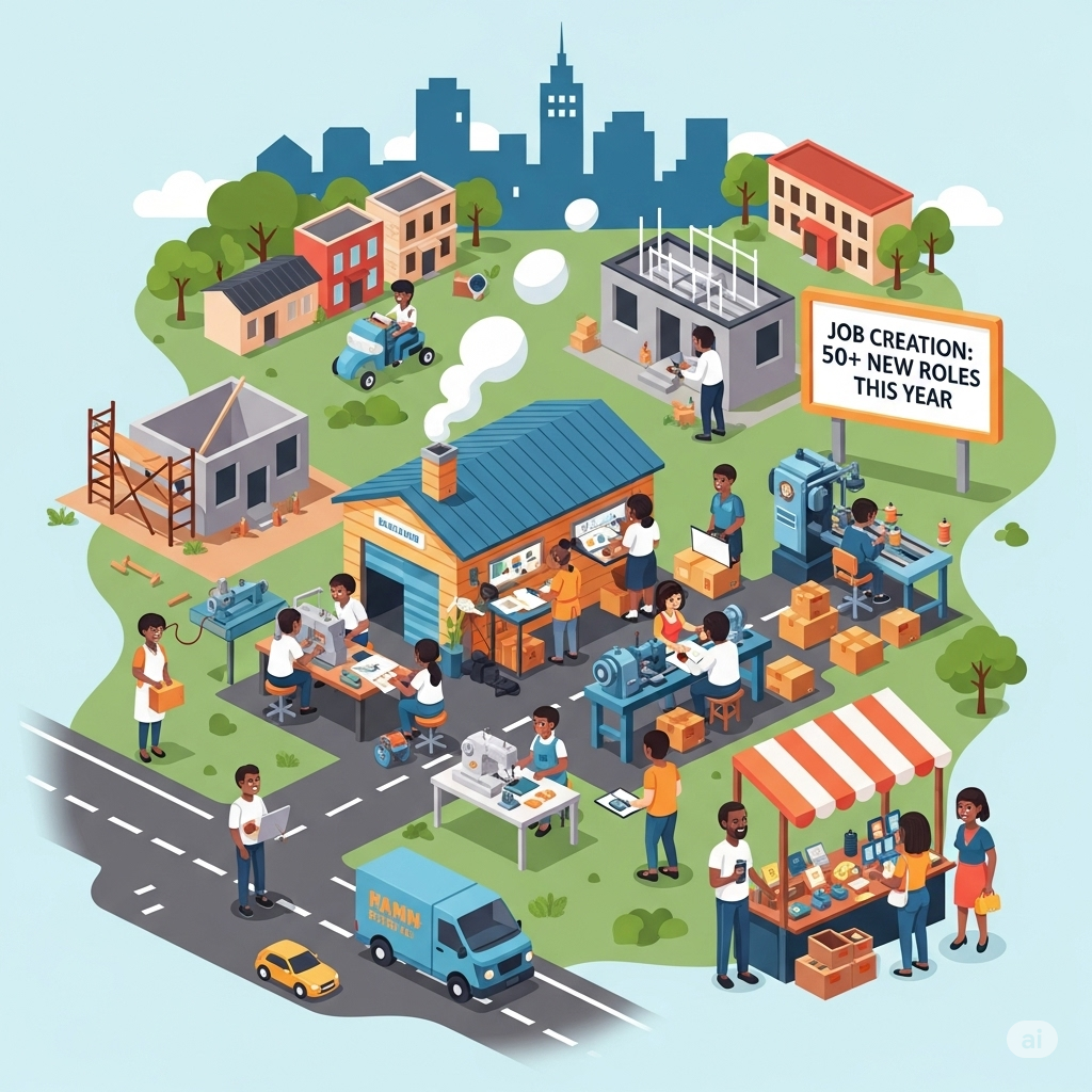 graphical image showing Benefits of Small Scale Industries